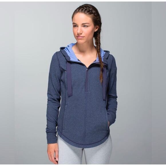 LULULEMON Women’s After Sweat Zip Front Blue Hoodie size 8 - Picture 1 of 9